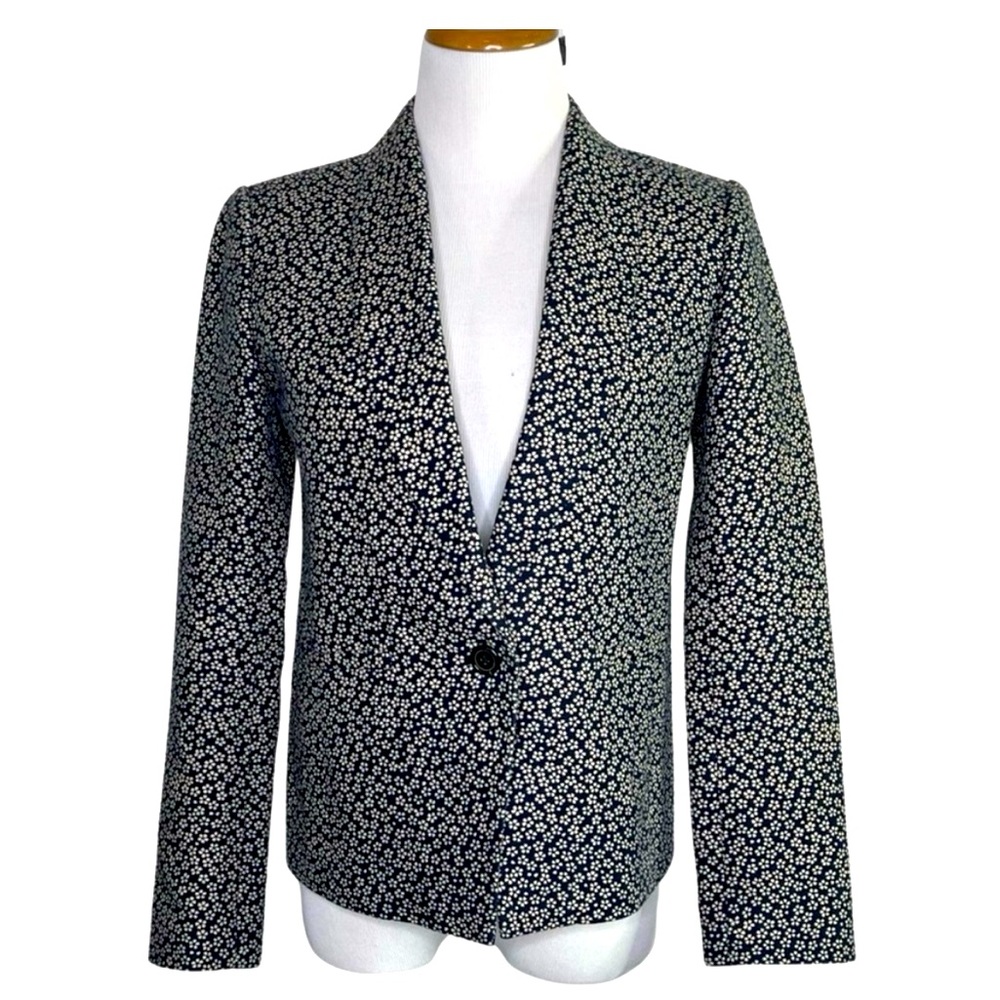 J. Crew Navy Floral Blazer Size 6 Ditsy Floral Preppy
